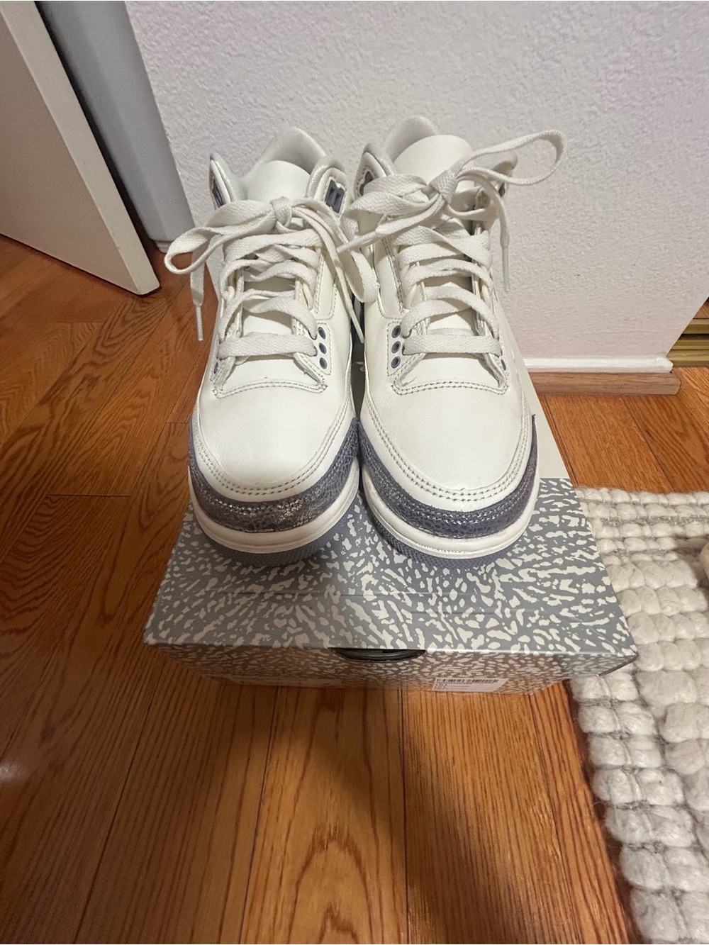 Women’s Air Jordan 3 Retro White and Gray High-Top Sneakers